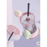 Dispozitiv Portabil de Curatare a Pensulelor de Machiaj, Vivimall, pentru Pensule de Diferite Dimensiuni, 5V, 7000RPM, Vibratii Sonice, USB Type C, 9x9x16 cm, Roz - vivimall.ro