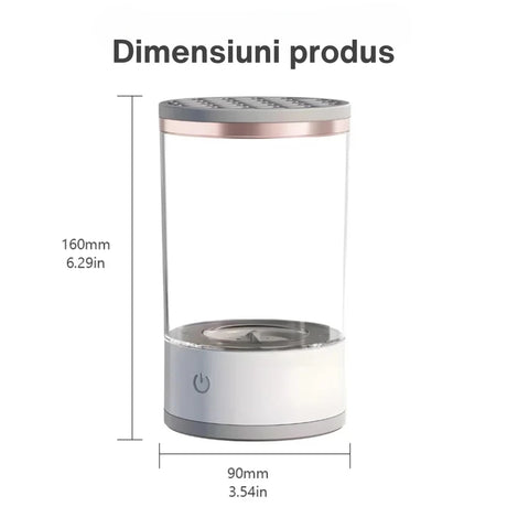 Dispozitiv Portabil de Curatare a Pensulelor de Machiaj, Vivimall, Potrivit pentru Pensule de Diferite Dimensiuni, 5V, 7000RPM, Vibratii Sonice, USB, Alb/Transparent, 9x9x16 cm - vivimall.ro