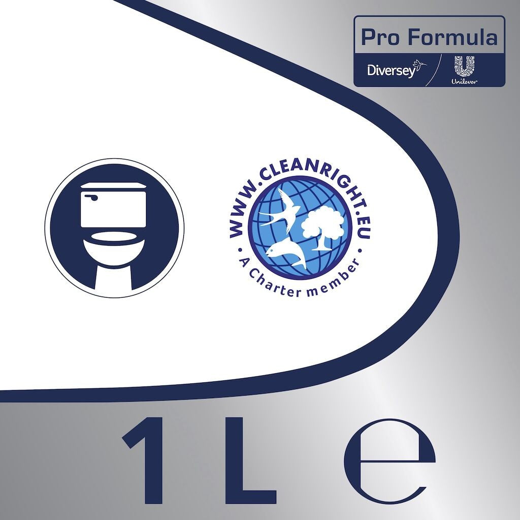 Domestos Professional gel toaletă Ocean, acțiune sub linia apei, îndepărtare calcar vizualizat