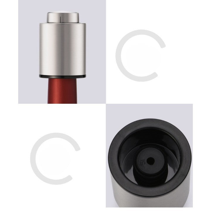 Dop de Etansare a Sticlei de Sampanie, Vivimall, Data Etansare, Reutilizabil, Usor de Depozitat si Folosit, 4.5 x 4.5 x 8 cm, Gri - vivimall.ro