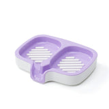 Savoniera Dubla, Vivimall, Sistem de Scurgere a Apei, din ABS, 14.5 x 18 x 3 cm, Mov/Alb - vivimall.ro