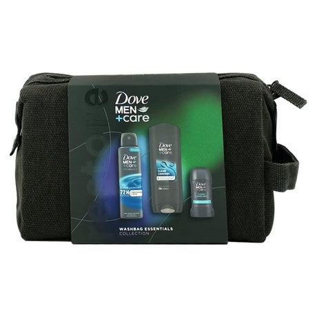 Set cadou bărbați Dove Men Clean Comfort cu gel de duș 250 ml, deodorant spray 150 ml și stick 50 ml în borsetă