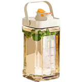 Dozator portabil pentru bauturi Vivimall, 3.5 litri, capac etans, duza deschidere/inchidere, recipent din plastic, gradat, filtru, maner, 29.7 x 14.1 x 14.4 cm, pentru diverse bauturi, alb - vivimall.ro