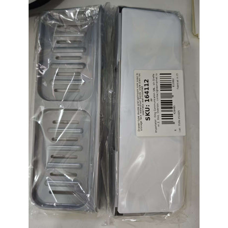 Savoniera Dubla, Flippy, de Perete, cu Compartiment de Scurgere, Montare prin Lipire, 26 x 8 x 4 cm, Gri/Alb