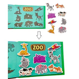 Activitate Jungle Games din Quiet Book Flippy – recunoaștere animale exotice, pagini colorate