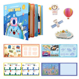 Carte Educativa cu Stickere Reutilizabile, Flippy, Quiet Book Senzoriala cu Pagini Interactive , Joc Montessori, Seria ''In Jurul Lumii', Puzzle, Dezvolta Motricitatea Fina si Logica, Quiet Book pentru Invatare Timpurie, 3 ani, Multicolor - vivimall.ro