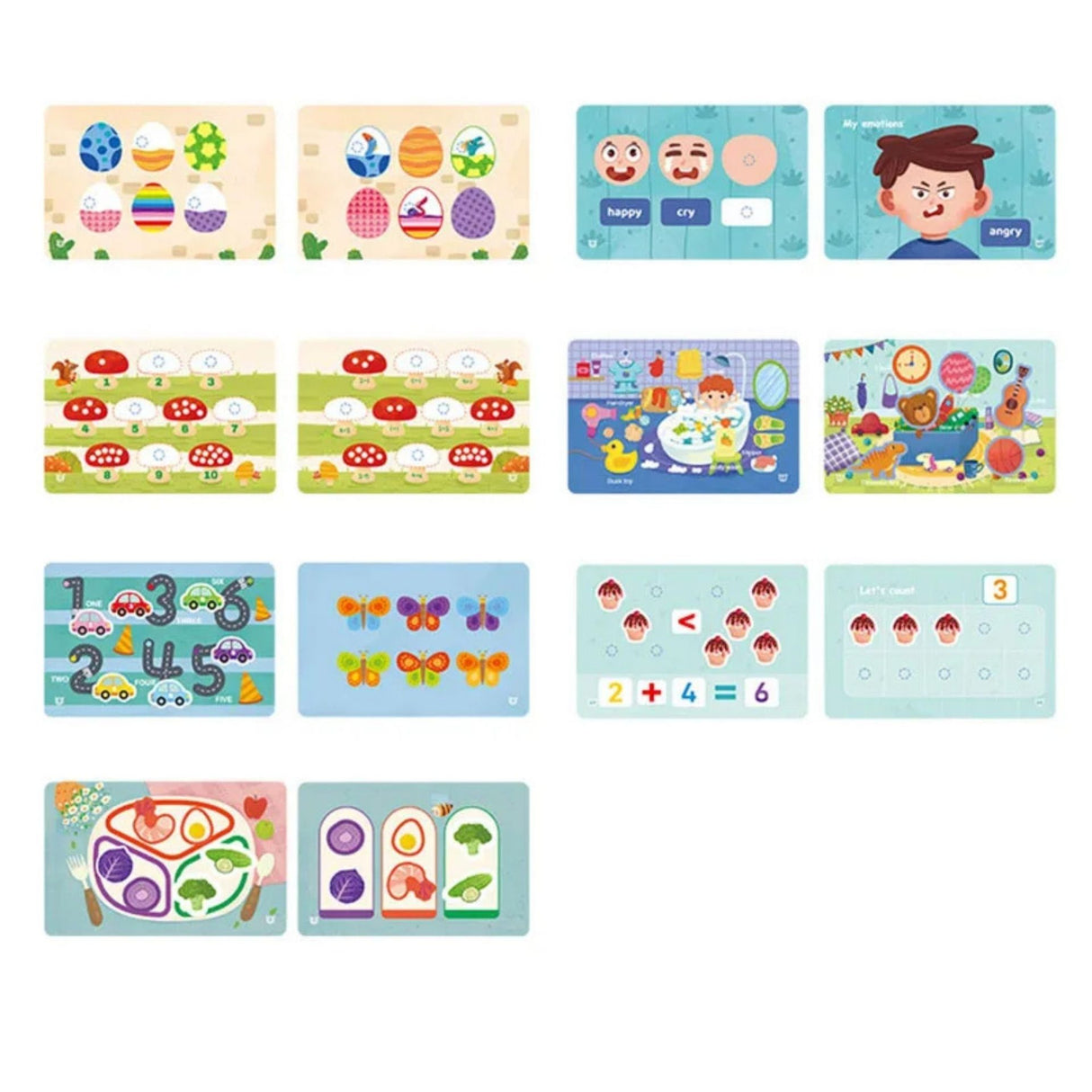 Carte Educativa cu Stickere Reutilizabile, Flippy, Busy Book Cognitiv, Pagini Interactive , Joc Montessori, Seria ''Invatare prin Joc'', Dezvolta Motricitatea Fina si Logica, Busy Book pentru Invatare Timpurie, 3 ani, Multicolor - vivimall.ro