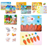 Copil folosind Quiet Book Flippy, antrenând motricitatea fină prin potrivirea stickerelor reutilizabile