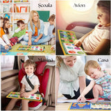 Quiet Book Flippy Dinozauri în geantă de călătorie, compact și portabil, jucărie educativă 3 ani