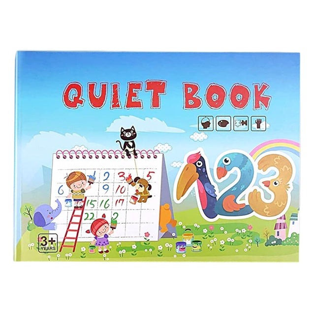 Quiet Book Flippy Seria Numere, carte senzorială Montessori cu stickere reutilizabile velcro, vedere frontală copertă