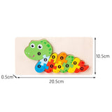 Detaliu piese puzzle lemn 3D Flippy, textură lemn masiv și culori multicolor vii pentru bebeluși