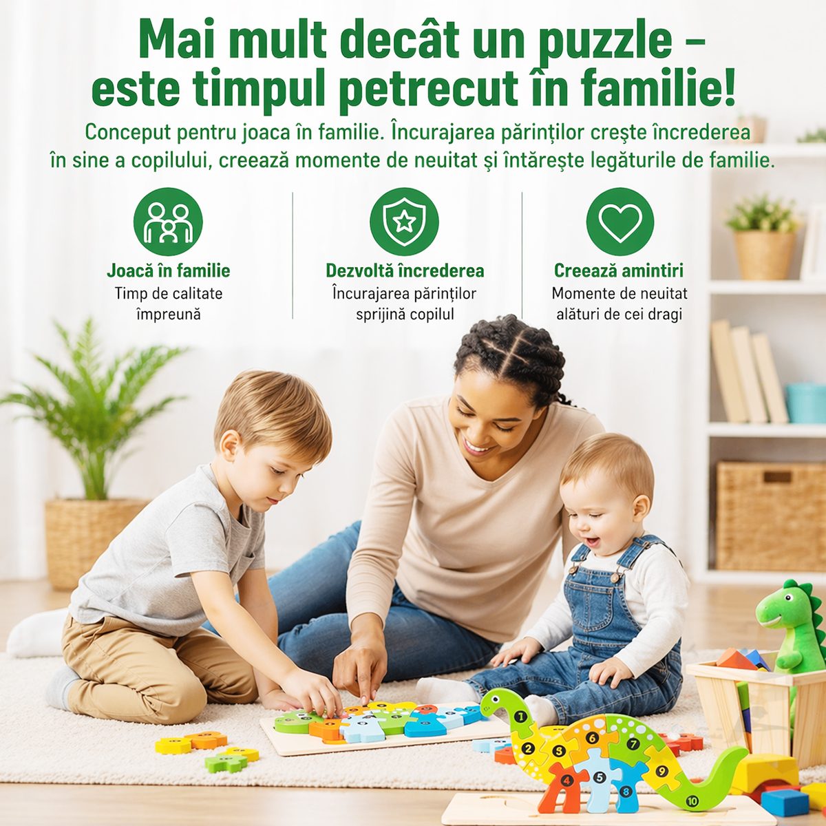 Ambalaj puzzle din lemn 3D Montessori Flippy model Oaie, 11 piese, greutate 0.30 kg