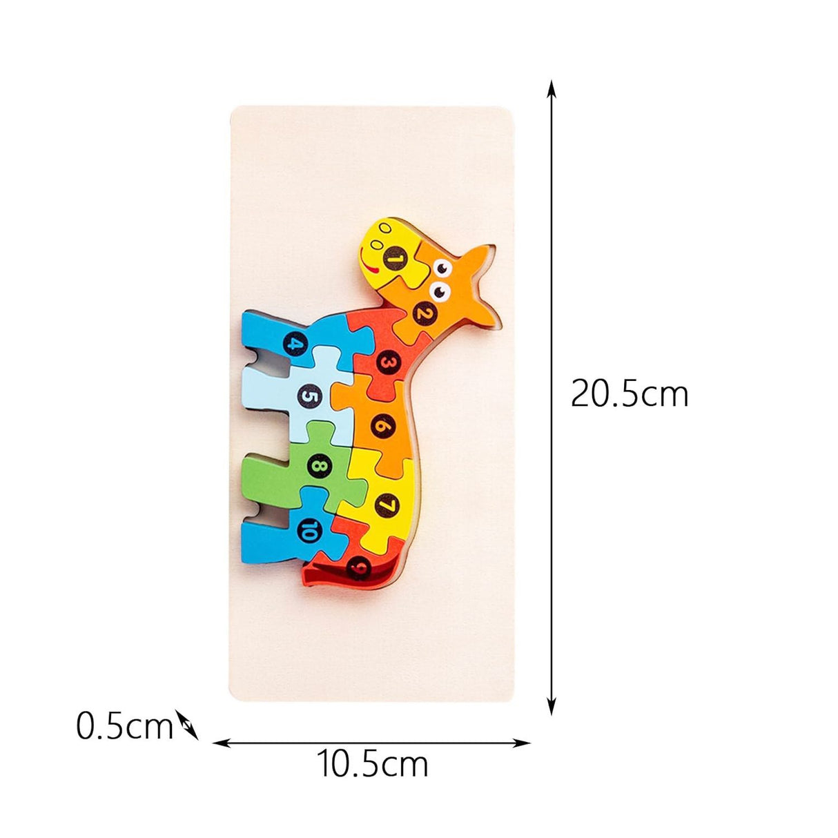 Detaliu piese puzzle lemn Flippy Magarus, vopsea ecologică, culori vibrante pentru copii mici