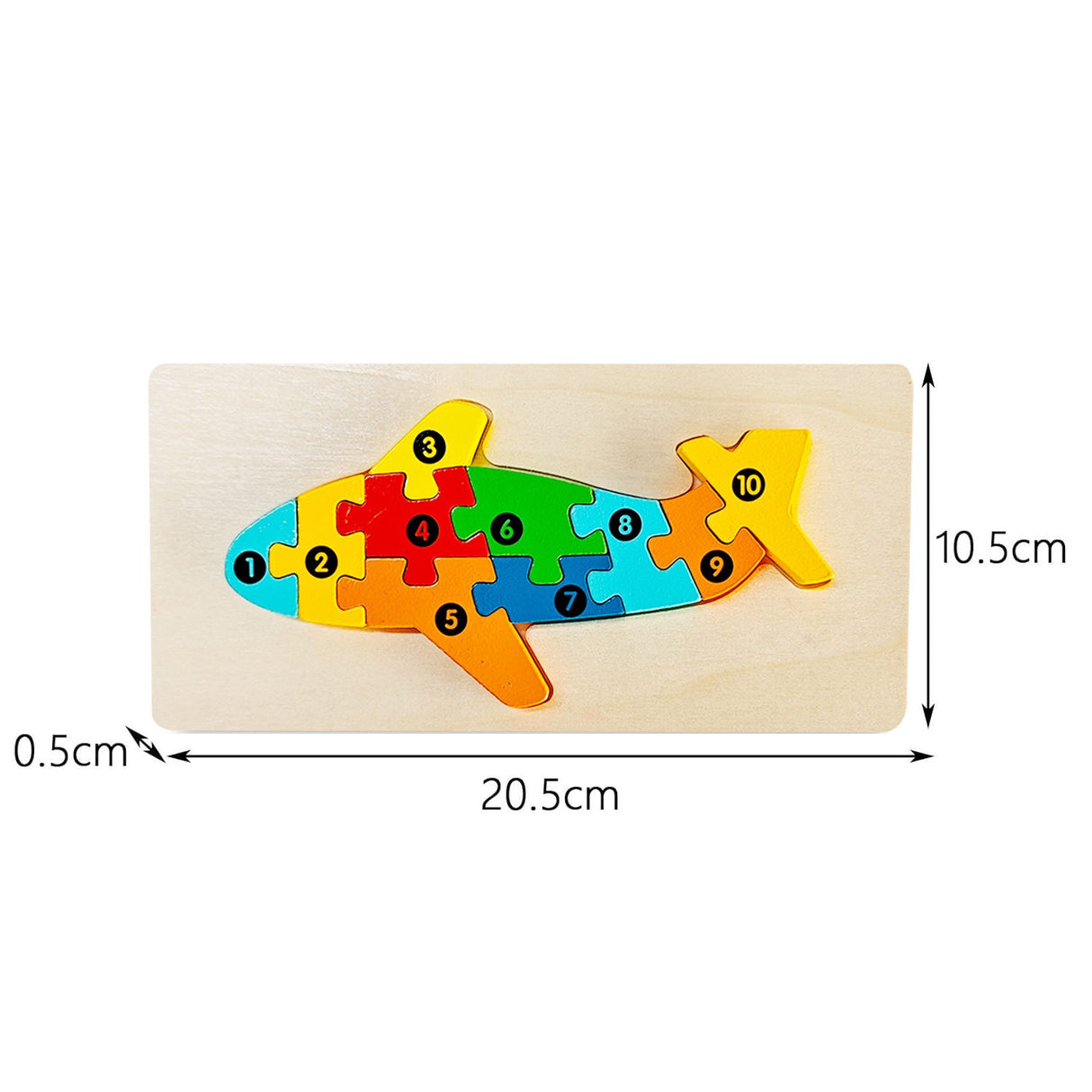 Detaliu piese puzzle lemn 3D Flippy, vopsea ecologică multicolor, textură naturală lemn