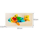 Detaliu piese puzzle lemn 3D Flippy, vopsea ecologică multicolor, textură naturală lemn