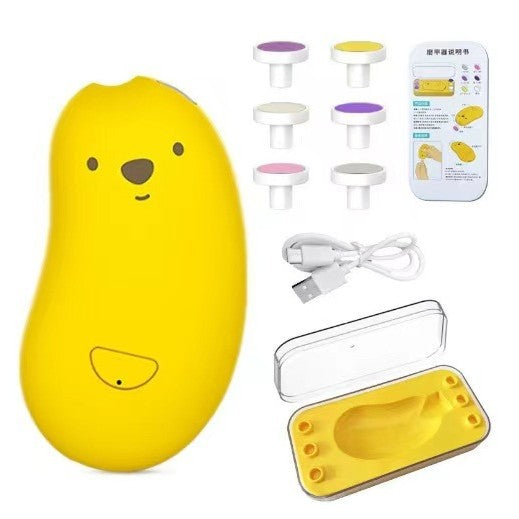 Pila Electrica, Vivimall, pentru Bebelusi si Adulti, din ABS, Incarcare USB, 6 Accesorii, cu Lumina Led, 8.8 x 4.9 cm, Galben - vivimall.ro