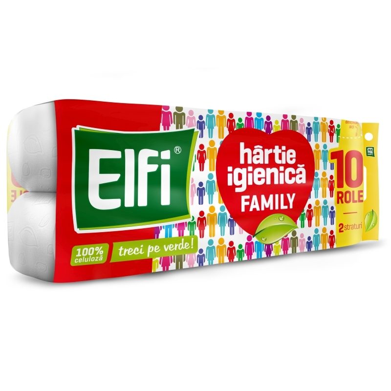 Elfi Toalettpapír 10 tekercses 2 rétegű Family
