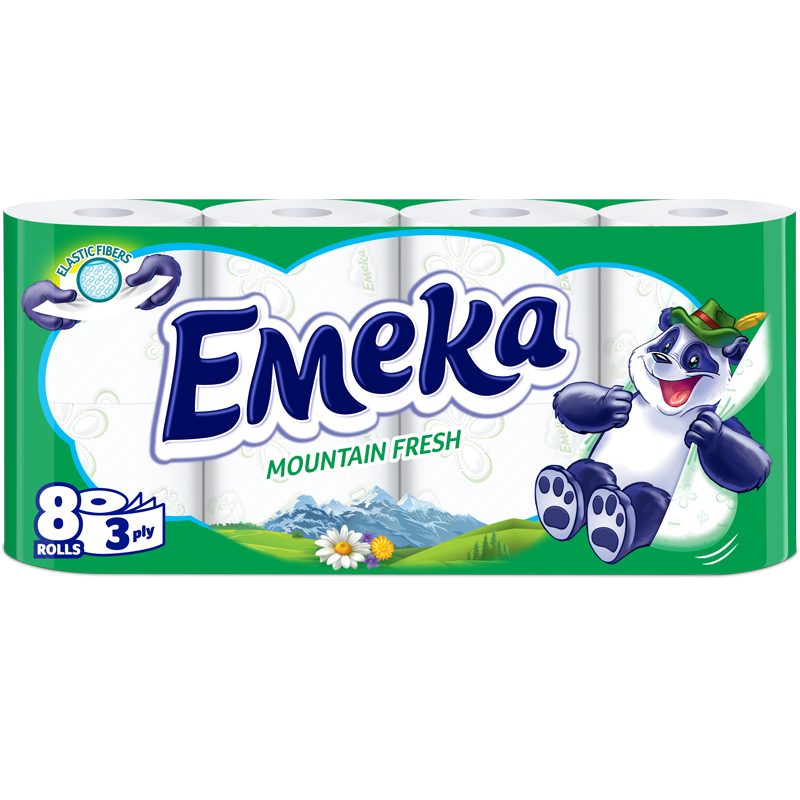 Emeka Hegesztett WC-papír 8 tekercs 3 réteg Mountain Fresh