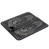 Covoras de Masaj pentru Picioare, EMS, 4 Niveluri de Intensitate, Incarcare USB, Ecran LED, Telecomanda Inclusa, Negru - vivimall.ro