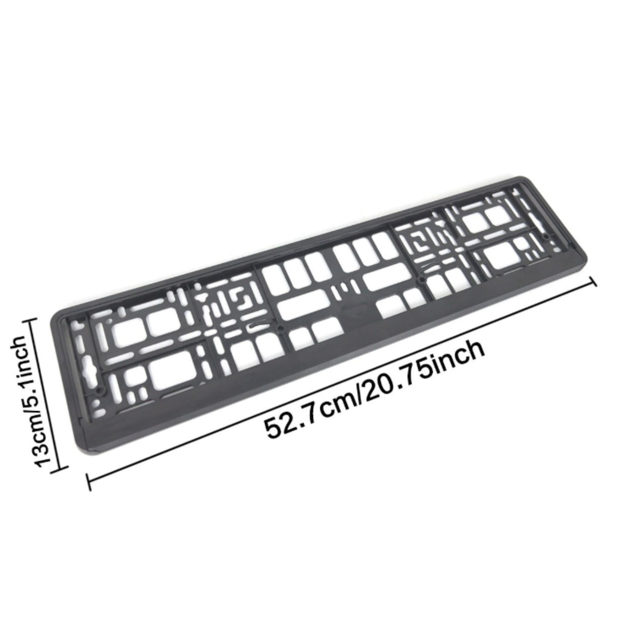 Suport înmatriculare Flippy XC-W341 negru, vedere din spate cu detalii sistem de fixare