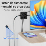 Porturi USB-A și USB-C ale prelungitorului Flippy 3250W, detaliu cip inteligent de încărcare