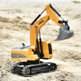 Excavator Jucarie pentru Copii, Vivimall, Jucarie Excavator cu Telecomanda, Jucarie de Constructie, Acumulator cu Incarcare USB, 23 x 22 x 9 cm, Portocaliu - vivimall.ro