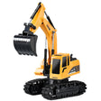 Excavator electric cu telecomandă 2.4G pentru copii, 23x22x9 cm, culoare portocalie, vedere frontală