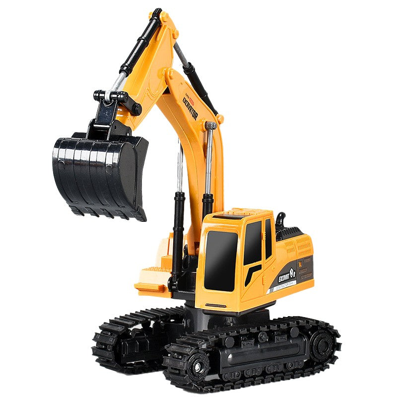 Excavator Jucarie pentru Copii, Vivimall, Jucarie Excavator cu Telecomanda, Jucarie de Constructie, Acumulator cu Incarcare USB, 23 x 22 x 9 cm, Portocaliu - vivimall.ro