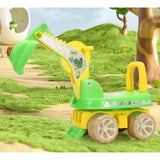 Excavator pentru Copii, Vivimall, 1-3 Ani, Greutate Portanta 30 kg, Muzica si Lumini, Rotatie 360 Grade, 45 x 31 x 35 cm, 4 Roti, Verde - vivimall.ro