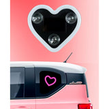 Lumina Auto Ambientala, Flippy, Model Inima, Incarcare Solara/USB, Afisaj Baterie, 9.7 x 8.4 x 1.6 cm, Roz