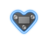 Lumina Auto Ambientala, Flippy, Model Inima, Incarcare Solara/USB, Afisaj Baterie, 9.7 x 8.4 x 1.6 cm, Albastru