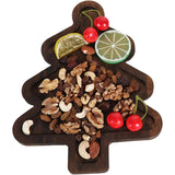 Farfurie cu Tematica de Craciun, Vivimall, din Lemn, Margini Rotunjite, Model Brad, Maro - vivimall.ro