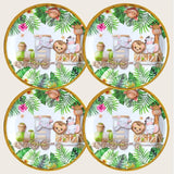 Farfurii Cartonate pentru Petreceri, Vivimall, Farfurii cartonate de unica Folosinta pentru Zile de Nastere, Model Safari cu animale, set 10 buc, Diametru 23 cm, Multicolor - vivimall.ro