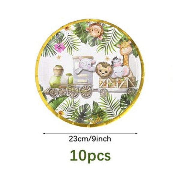 Farfurii Cartonate Petrecere Copii, Farfurii Cartonate De Unica Folosinta, Set 10 Buc, Diametru 23 Cm - vivimall.ro