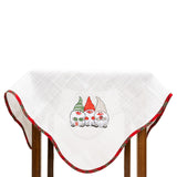 Fata de Masa Vivimall, Material In Brodat, cu Motiv Trei Pitici, 85 x 85 cm, Alb - vivimall.ro