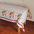 Față de masă dreptunghiulară PVC impermeabilă cu imprimeu Moș Crăciun, 180x108 cm, culoare albă, vedere de ansamblu