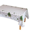 Față de masă impermeabilă PVC cu imprimeu brăduți Crăciun, 180 x 108 cm, alb, vedere de ansamblu