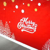 Fata de masa dreptunghiulara Vivimall, PVC, 2.5 mm grosime, imprimeu Merry Christmas, potrivit pentru Craciun, utilizare multipla, 180 x 108 cm, alb - vivimall.ro