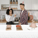 Fata de Masa, Vivimall, din PEVA, Imprimeu Buline, 137 x 274 cm, Impermeabila, Fara Pete, Curatare Rapida, Gri - vivimall.ro