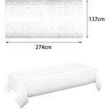 Fata de Masa, Vivimall, din PEVA, Imprimeu Buline, 137 x 274 cm, Impermeabila, Fara Pete, Curatare Rapida, Gri - vivimall.ro