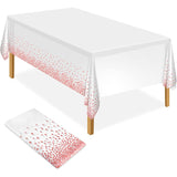 Fata de Masa, Vivimall, din PEVA, Imprimeu Buline, 137 x 274 cm, Impermeabila, Fara Pete, Curatare Rapida, Roz Gold - vivimall.ro