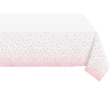 Fata de Masa, Vivimall, din PEVA, Imprimeu Buline, 137 x 274 cm, Impermeabila, Fara Pete, Curatare Rapida, Roz Gold - vivimall.ro