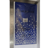 Fata de Masa, Vivimall, din PEVA, Imprimeu Buline Argintii, 137 x 274 cm, Impermeabila, Fara Pete, Curatare Rapida, Albastru Inchis - vivimall.ro