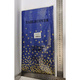 Fata de Masa, Vivimall, din PEVA, Imprimeu Buline Aurii, 137 x 274 cm, Impermeabila, Fara Pete, Curatare Rapida, Albastru Inchis - vivimall.ro