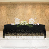 Fata de Masa, Vivimall, din PEVA, Imprimeu Buline Aurii, 137 x 274 cm, Impermeabila, Fara Pete, Curatare Rapida, Negru - vivimall.ro