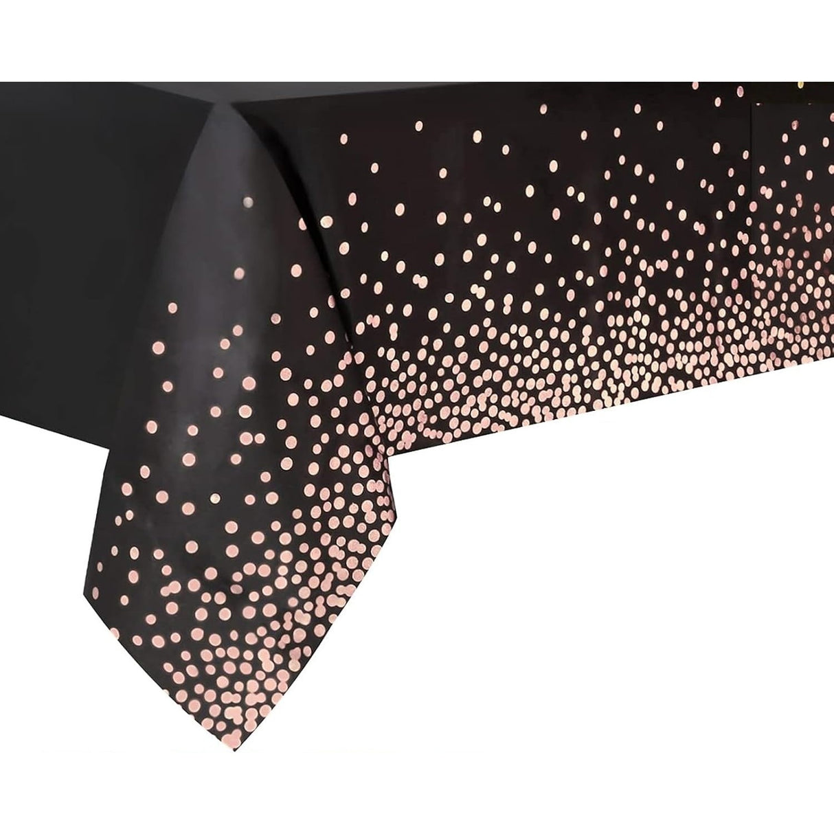 Fata de Masa, Vivimall, din PEVA, Imprimeu Buline Roz, 137 x 274 cm, Impermeabila, Fara Pete, Curatare Rapida, Negru - vivimall.ro