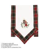 Fata de Masa Vivimall, Material In Brodat, cu Motive de Craciun Lumanari, 180 x 40 cm, Alb - vivimall.ro