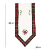 Fata De Masa Material In Brodat, Cu Motive Florale De Craciun, Crem - vivimall.ro