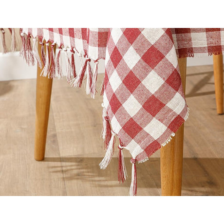 Fata de masa in carouri Vivimall, Material Textil, 130 x 180 cm, Rosu - vivimall.ro