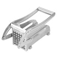 Feliator manual Vivimall, pentru cartofi pai si legume, din inox, cu 2 dimensiuni de feliere, 25.5 x 11.7 cm, argintiu - vivimall.ro